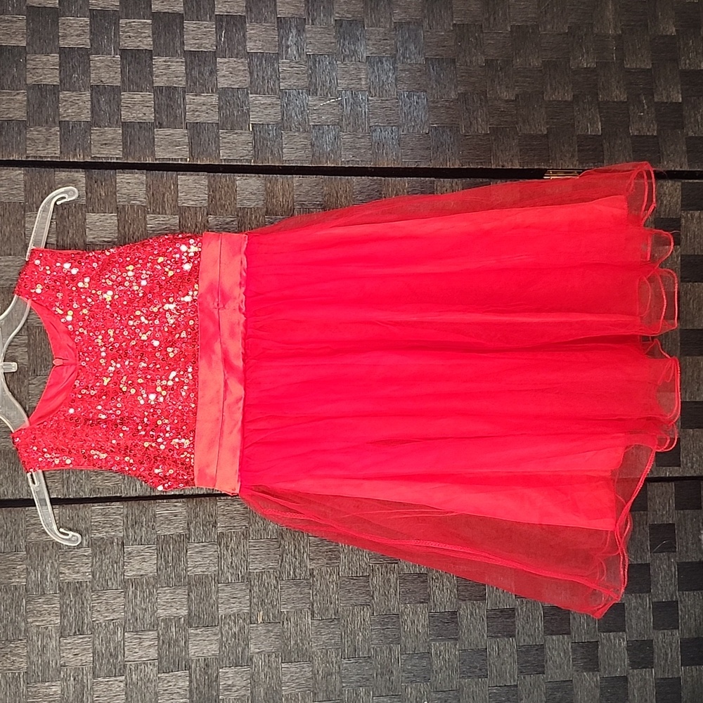 Elegant Red Sleeveless Kids Dress